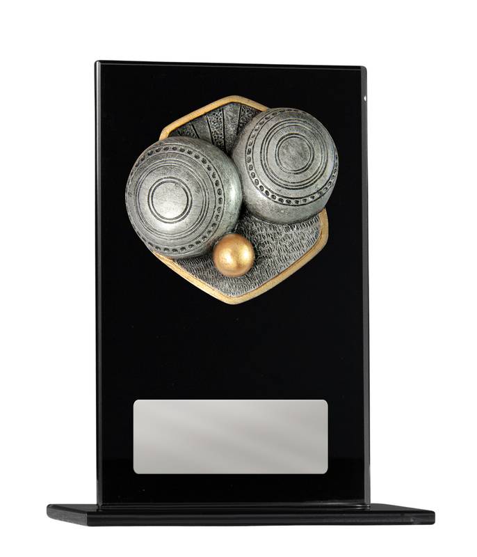 Lawn Bowls Glass Trophy 200mm