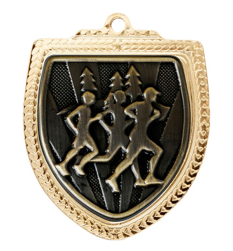 Shield Cross Country Gold Medal 80mm