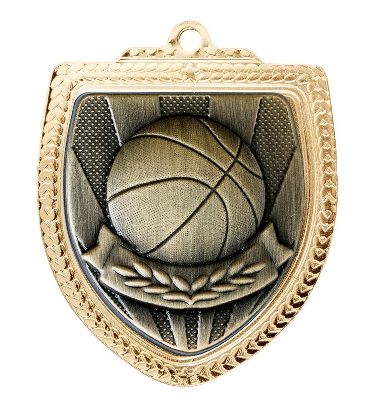 Shield Basketball Gold Medal 80mm