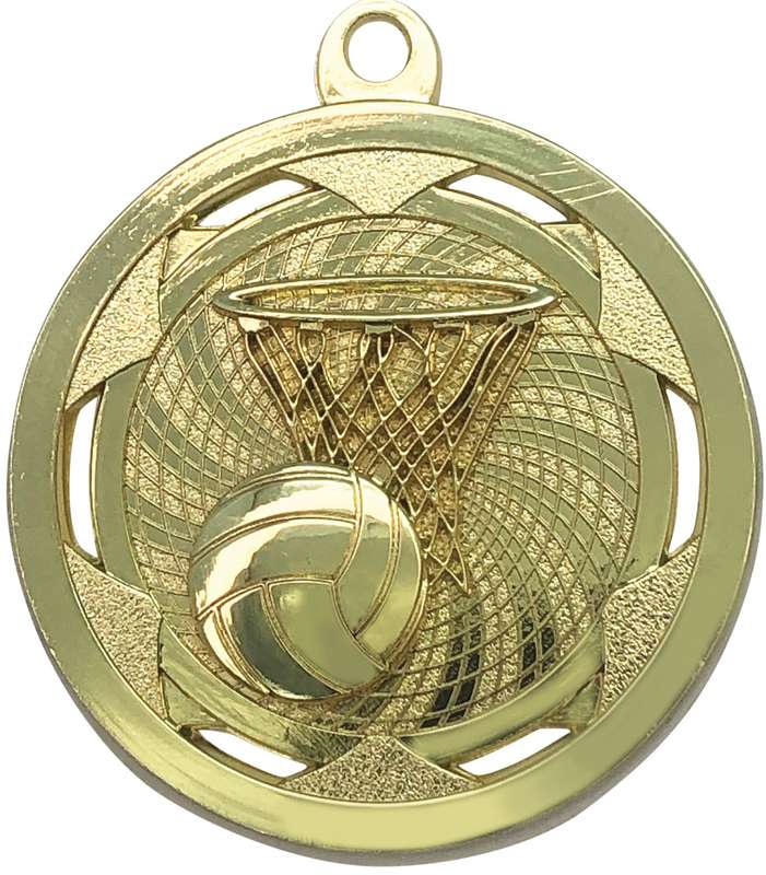 Netball Sculptured Shiny Gold